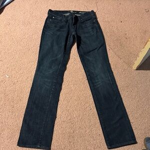 7 For All Mankind womens Deep Indigo Straight Jeans